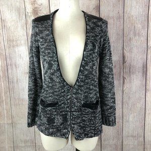 Vince Camuto Black Half Zip Knit Yarn Jacket Sz XS